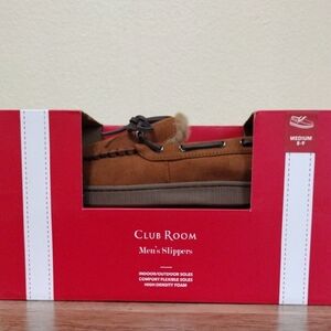 Club Room Brown and Tan Loafers with Suede Finish